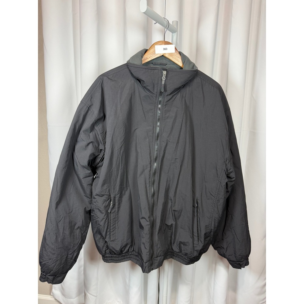 10000 ft Above Sea Level Mens XL Fleece Lined Nylon Bomber Jacket Black Full Zip